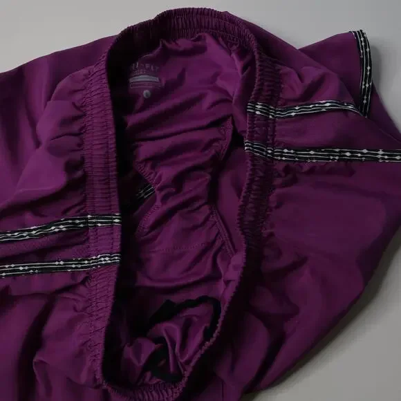 Nike Dri-Fit Purple Shorts Running Lined Black Hem Side Vents Womens L 80s Vibe - Picture 5 of 7